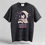 draw sleep repeat Oversized Cotton T-Shirt