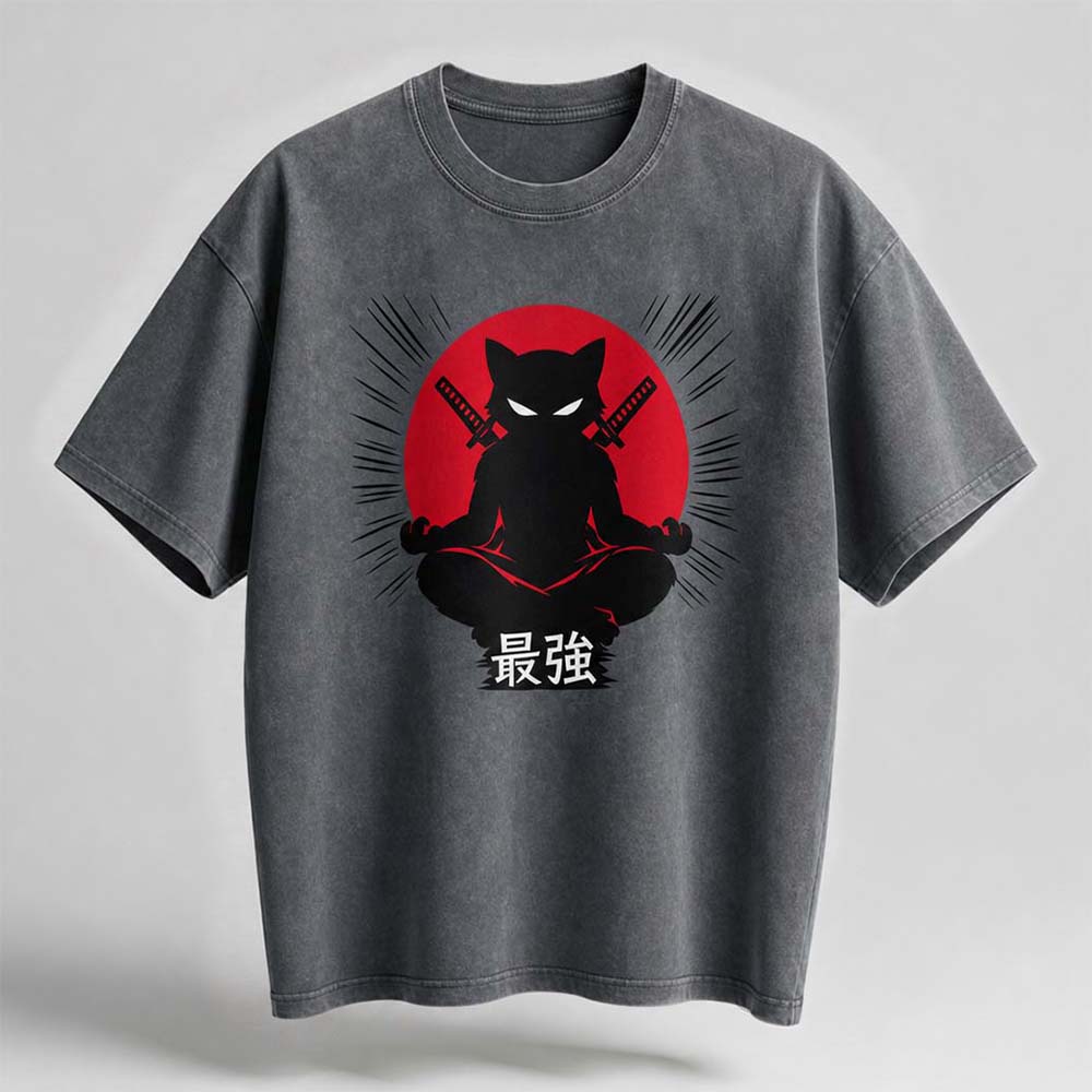 The Strongest Cat Oversized Cotton T-Shirt