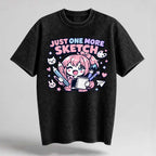 Just One More Sketch Oversized Cotton T-Shirt