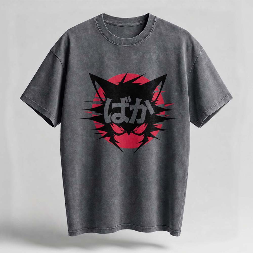 Baka Cat Oversized Cotton T-Shirt
