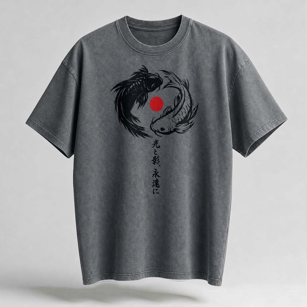Light and Shadow Oversized Cotton T-Shirt