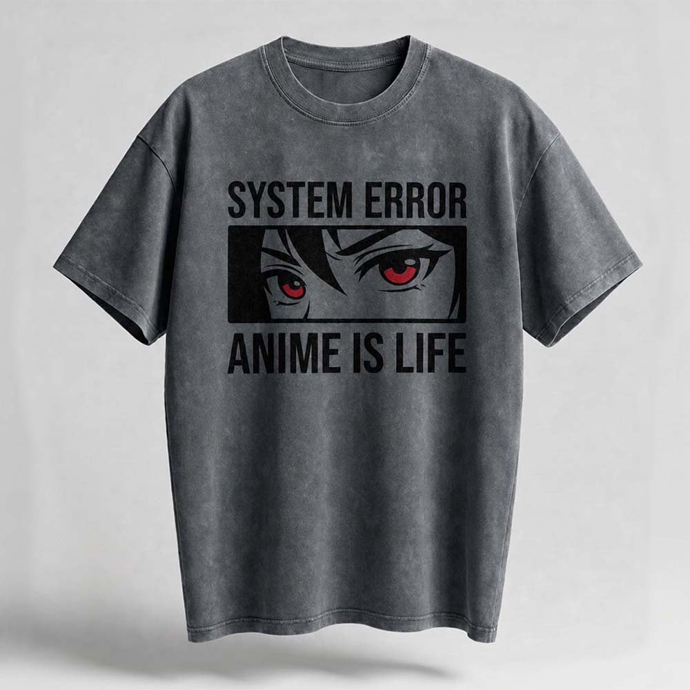 Anime Is Life "System Error" Oversized Cotton T-Shirt
