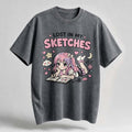 Lost in My Sketches Oversized Cotton T-Shirt