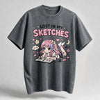 Lost in My Sketches Oversized Cotton T-Shirt