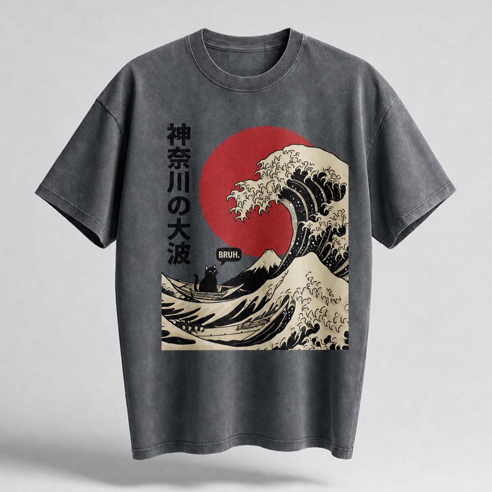 Bruh Wave Oversized Cotton T-Shirt