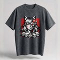 Kitsune Skull Oversized Cotton T-Shirt