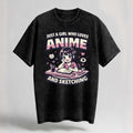 Anime & Sketching Oversized Cotton T-Shirt