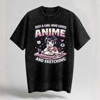Anime & Sketching Oversized Cotton T-Shirt