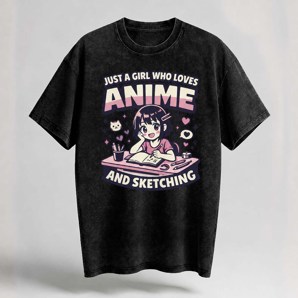 Anime & Sketching Oversized Cotton T-Shirt