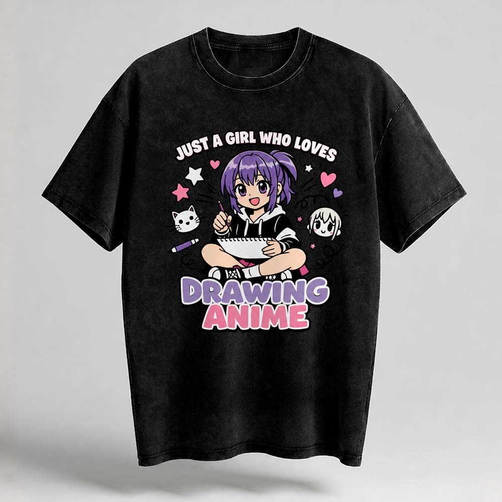 Drawing Anime Oversized Cotton T-Shirt