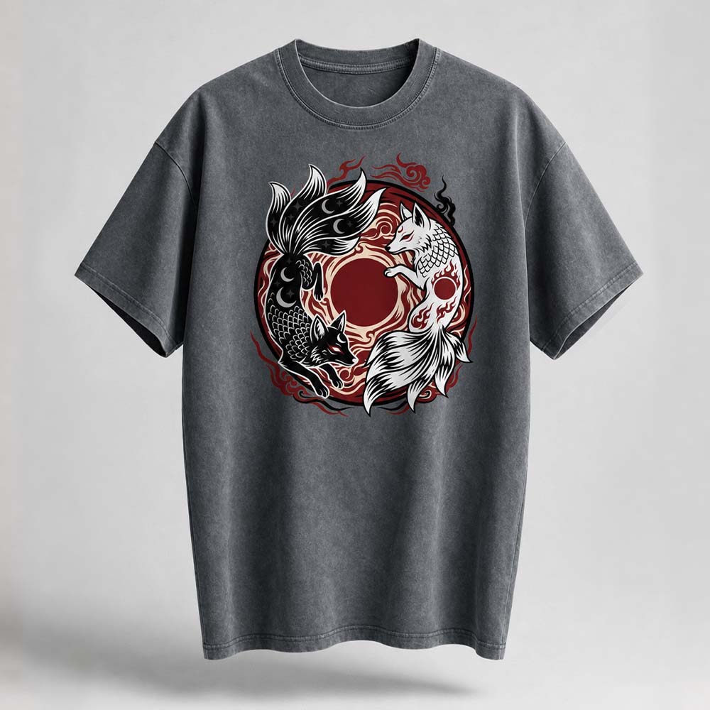 Koi Yin Yang Oversized Cotton T-Shirt