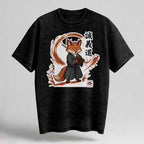 Samurai Fox Oversized Cotton T-Shirt