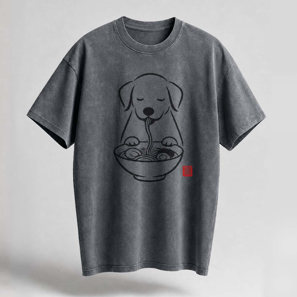 Ramen Puppy Oversized Cotton T-Shirt