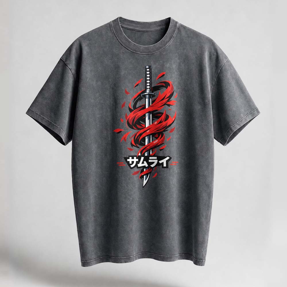 Samurai Katana Oversized Cotton T-Shirt