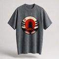 Pagoda Sunset Oversized Cotton T-Shirt