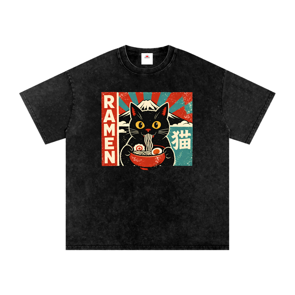 Snow Washed Oversized Cotton T-Shirt