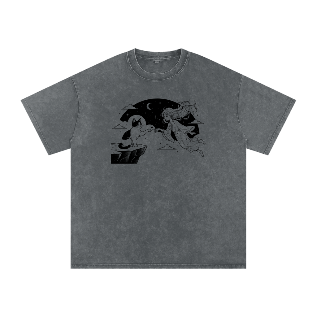 Snow Washed Oversized Cotton T-Shirt
