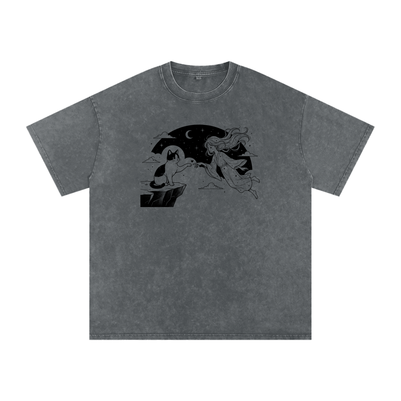 Snow Washed Oversized Cotton T-Shirt