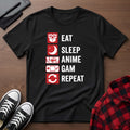 Eat Sleep Anime Game Repeat T-Shirt