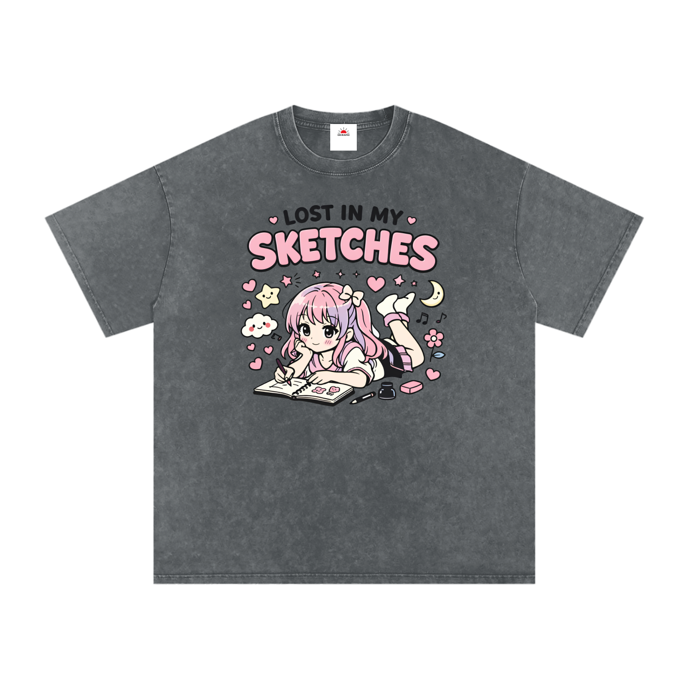 Snow Washed Oversized Cotton T-Shirt
