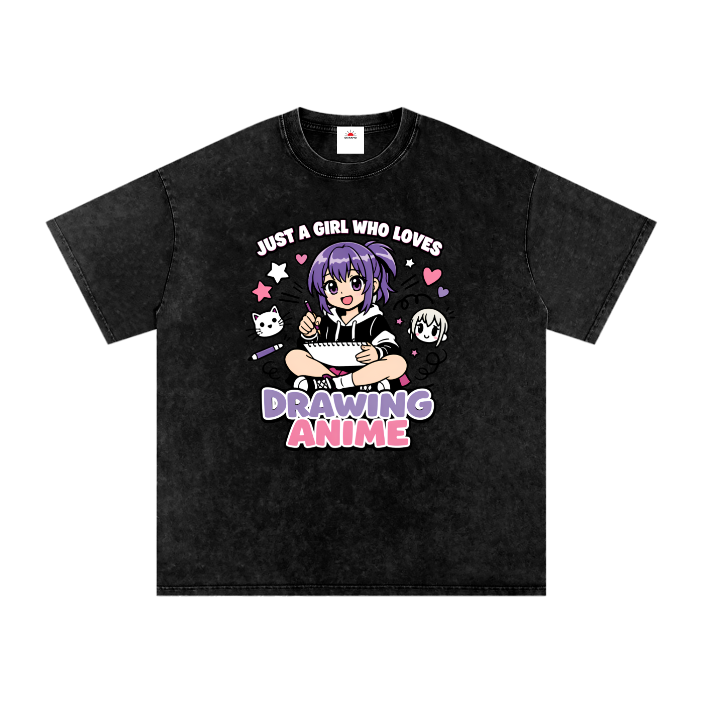 Snow Washed Oversized Cotton T-Shirt
