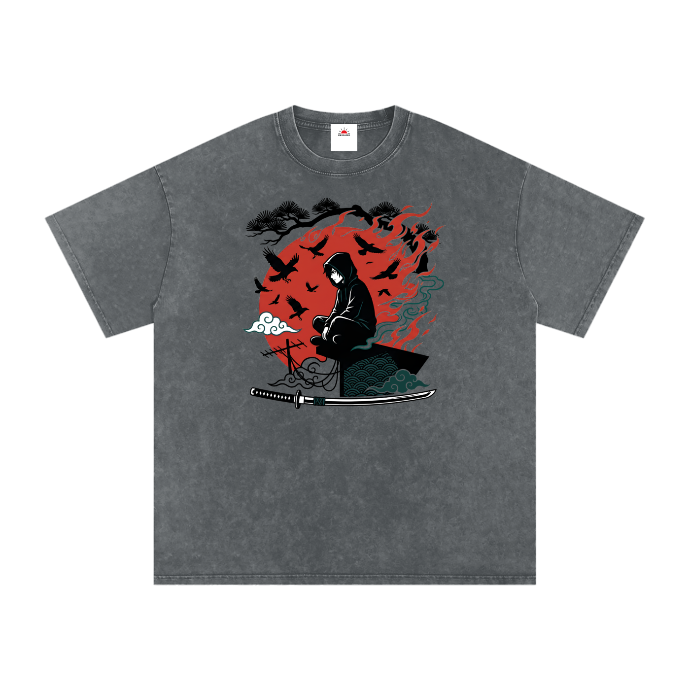 Snow Washed Oversized Cotton T-Shirt