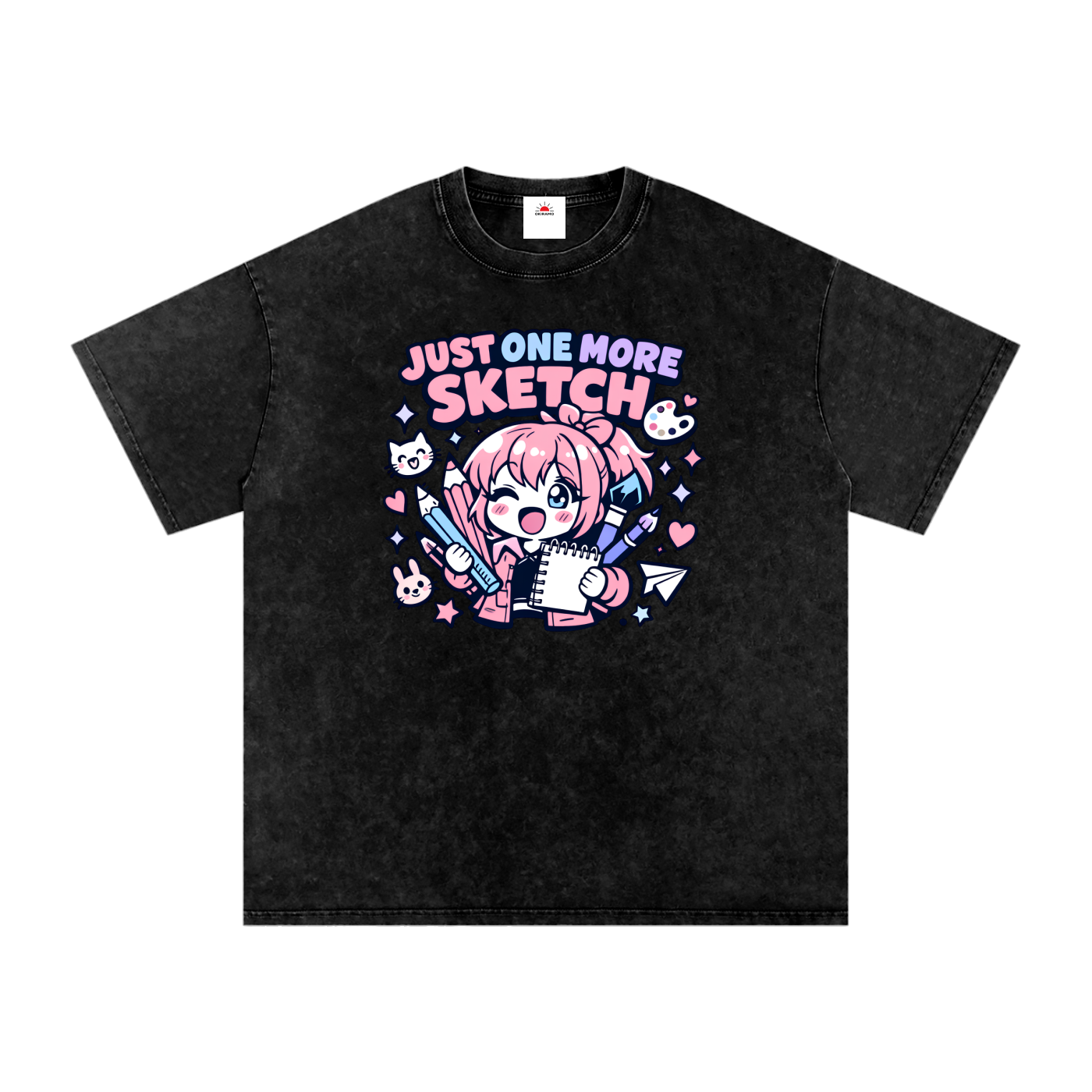 Snow Washed Oversized Cotton T-Shirt