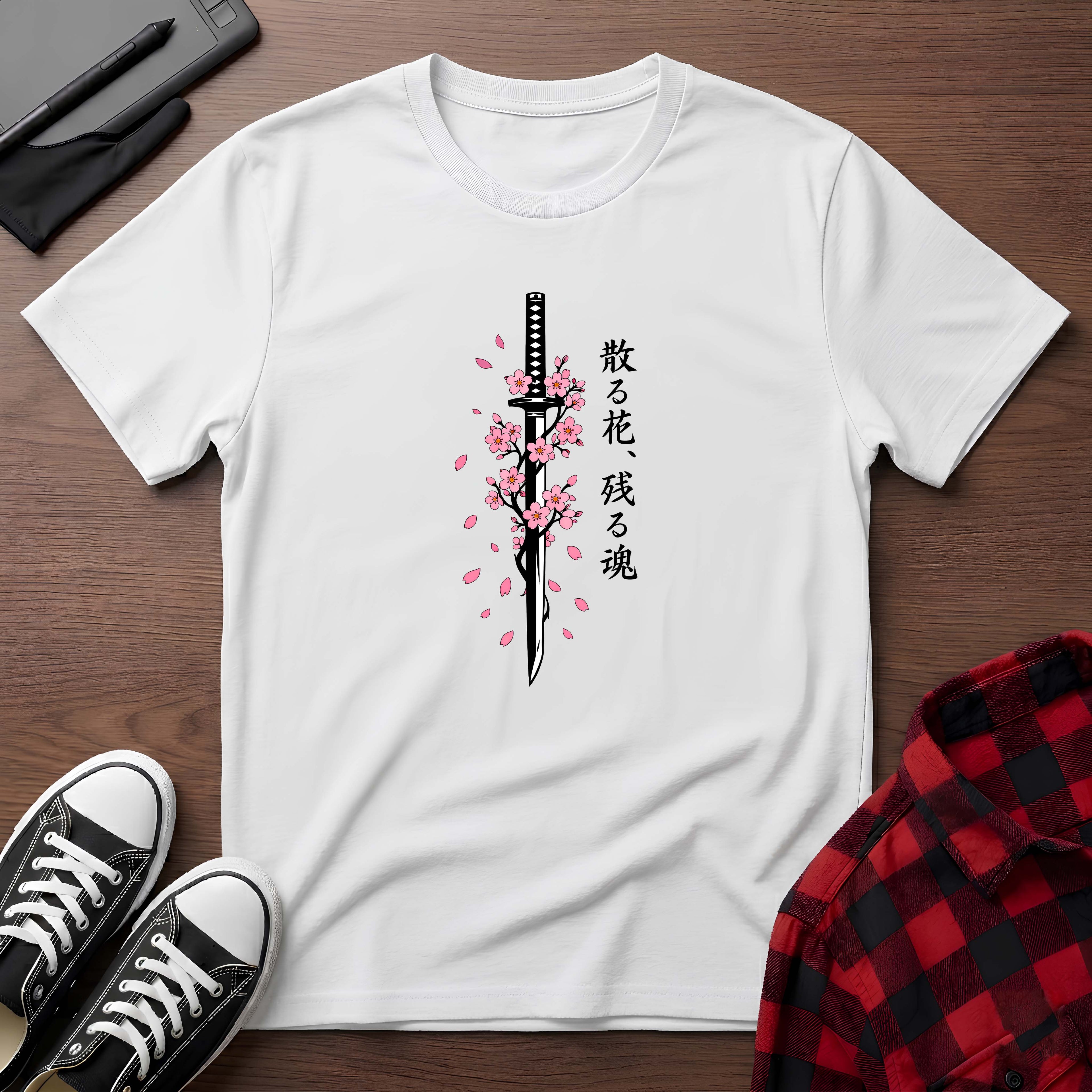 Samurai Sword Cherry Blossoms T-Shirt